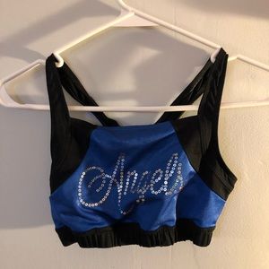 Athletic sports bra and shorts